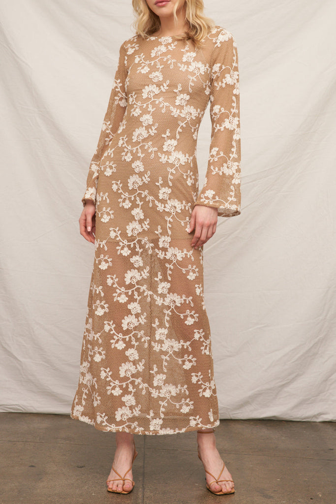 Soft Spoken Embroidered Lace Dress