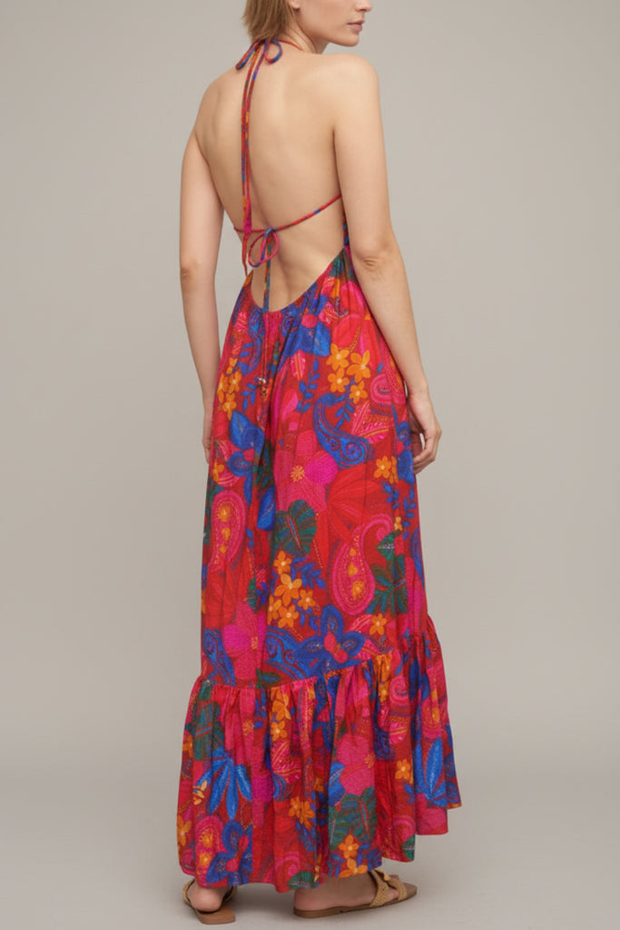 Solara Floral Halter Maxi Dress