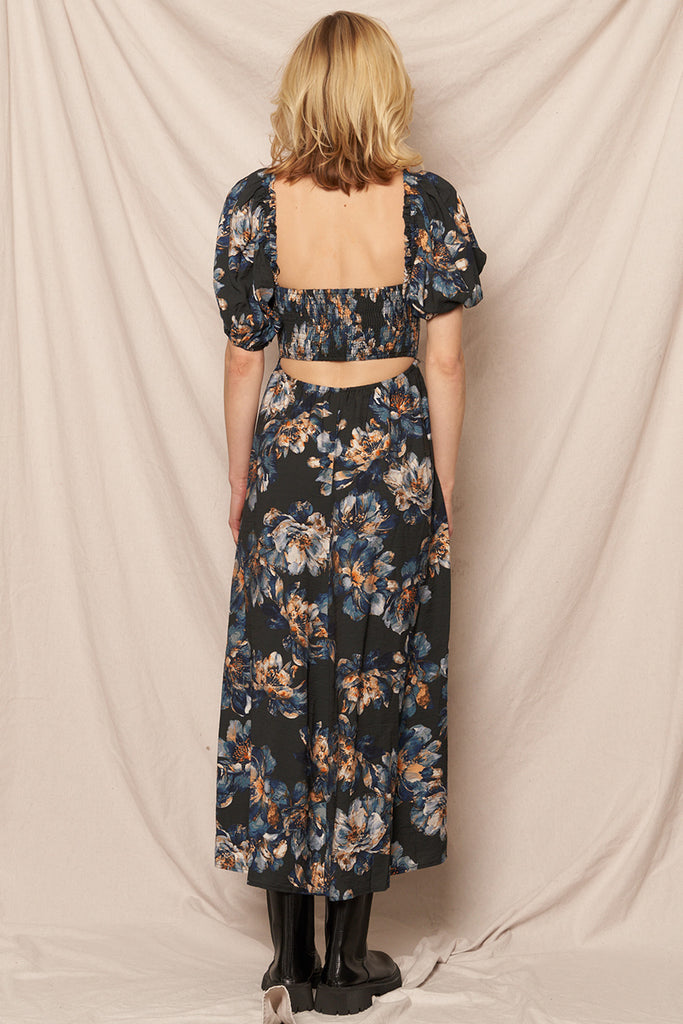 Nocturne Flora Puff Sleeve Dress