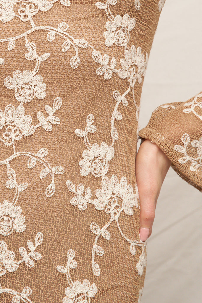 Soft Spoken Embroidered Lace Dress