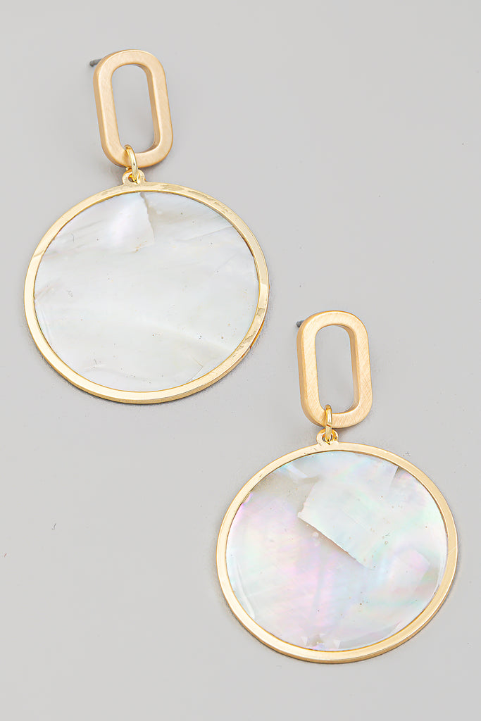 Pearlescent Charm Oval Link Drop Earrings