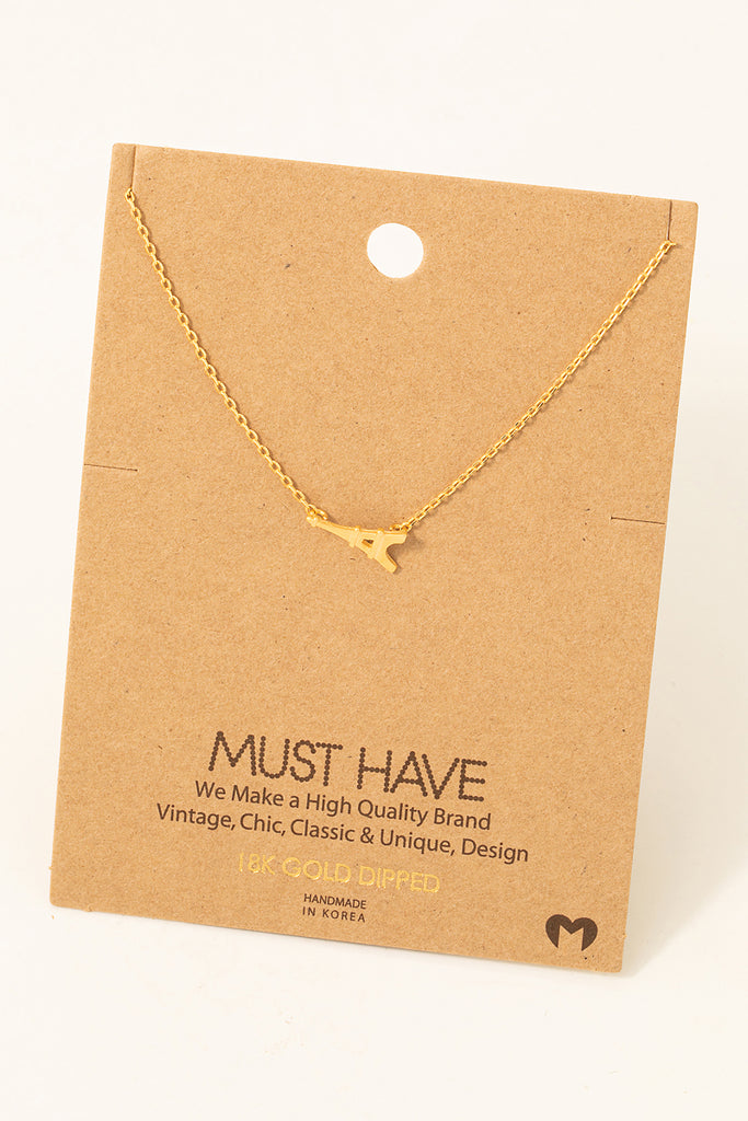 Eiffel Tower Sideways Dainty Necklace (Gold/Silver)