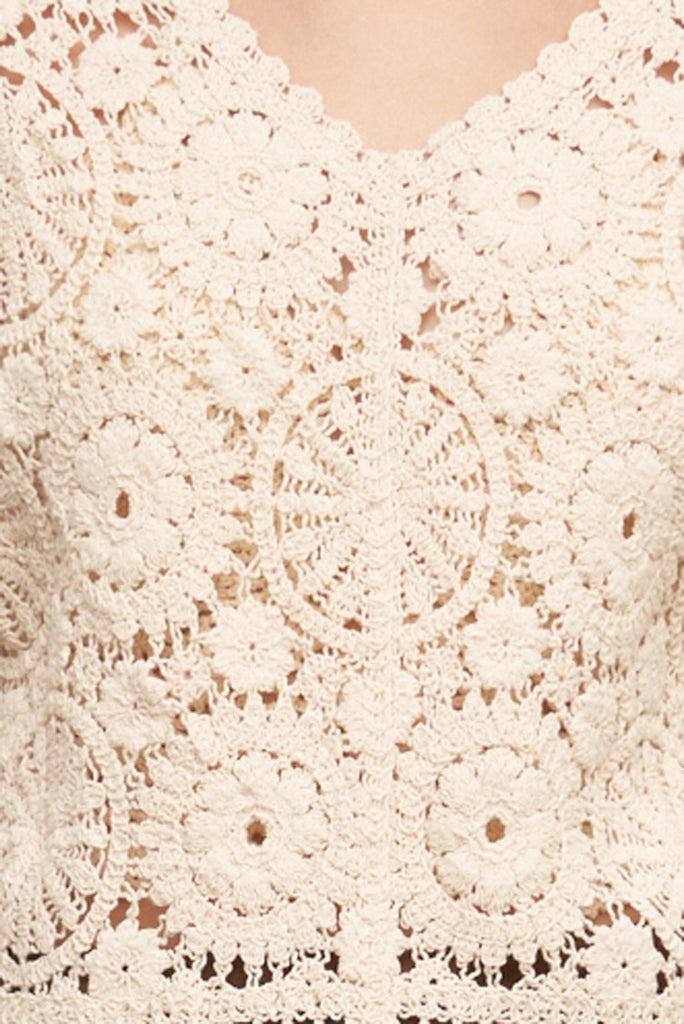 Luna Crochet Lace V-Neck Top