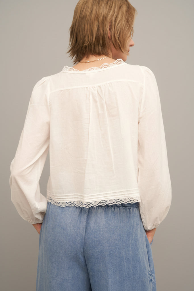 Lace Whisper Button Blouse