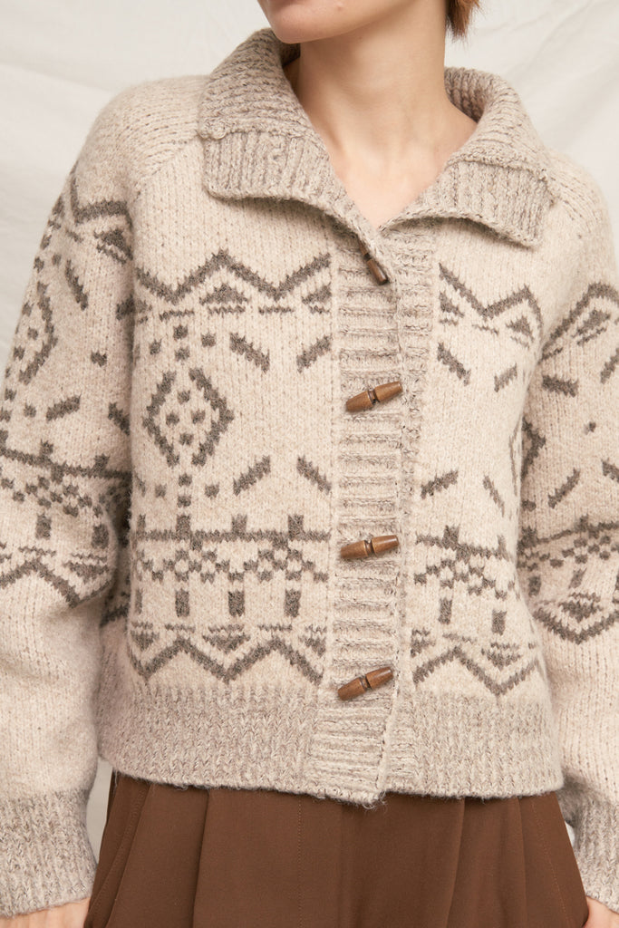 Ashlin Printed Sweater Cardigan