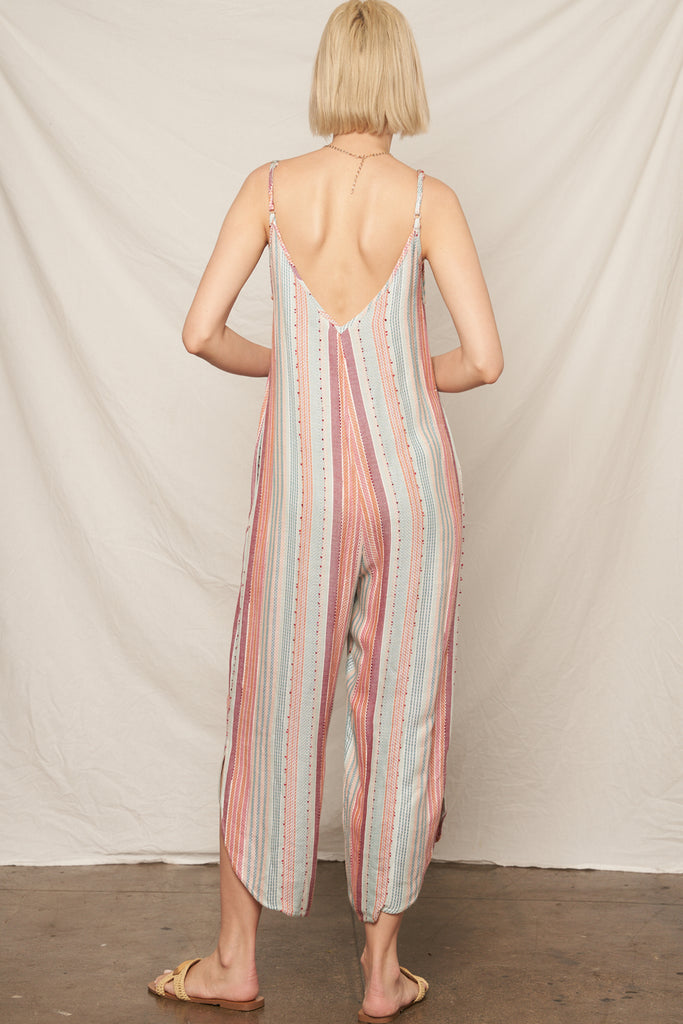 Sunset Stripes Sleeveless Jumpsuit