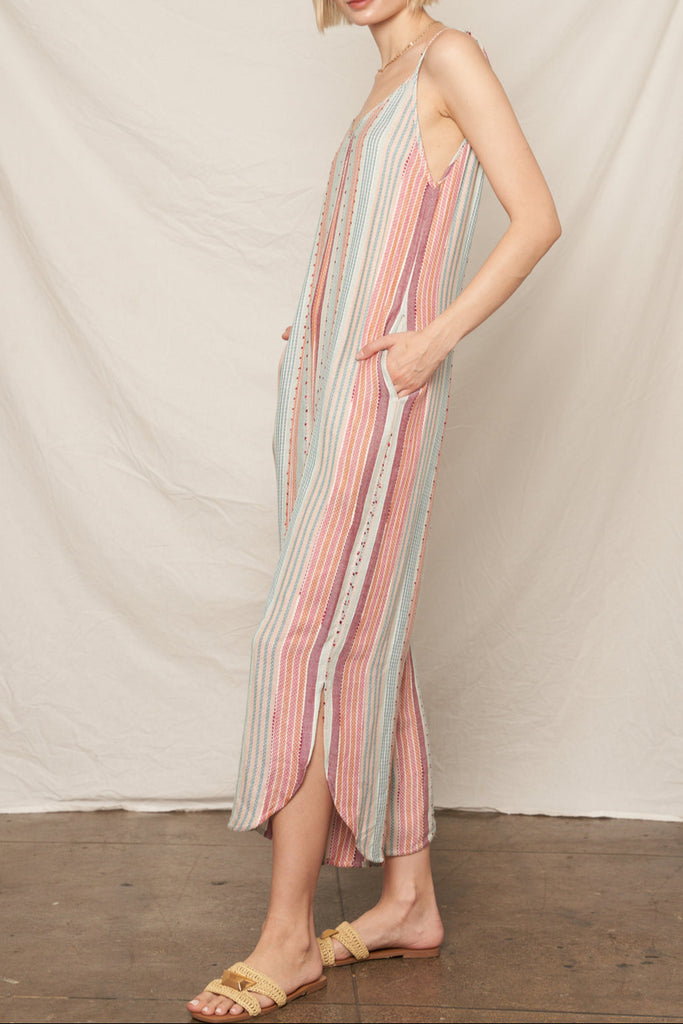 Sunset Stripes Sleeveless Jumpsuit