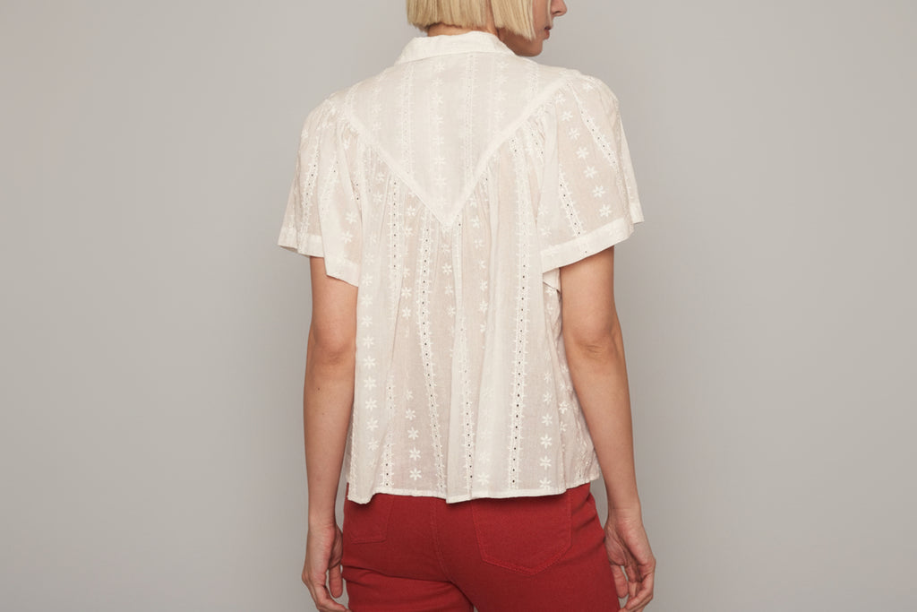Sunny Side Eyelet Button-Down