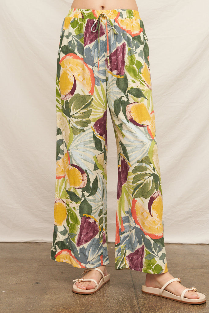 Tropical Pop Elastic Waist Pant