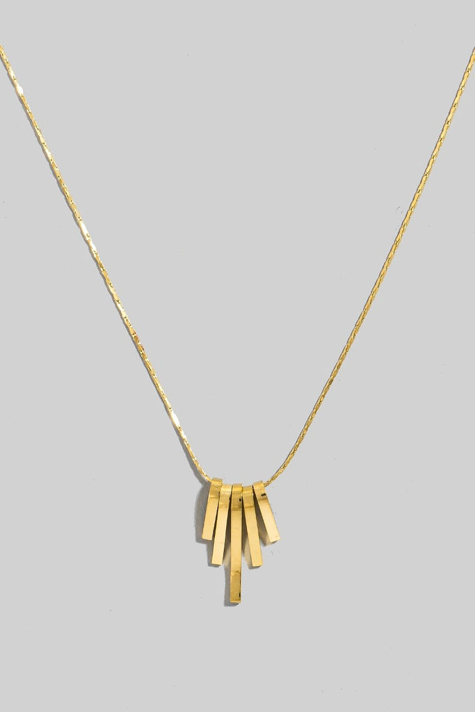 Bar Charms Dainty Necklace in Gold