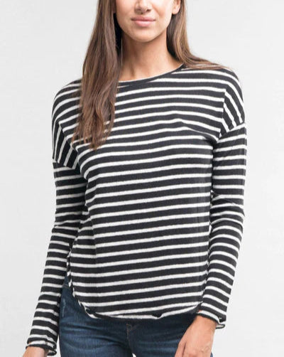In Distress Striped Distressed Hem Tee