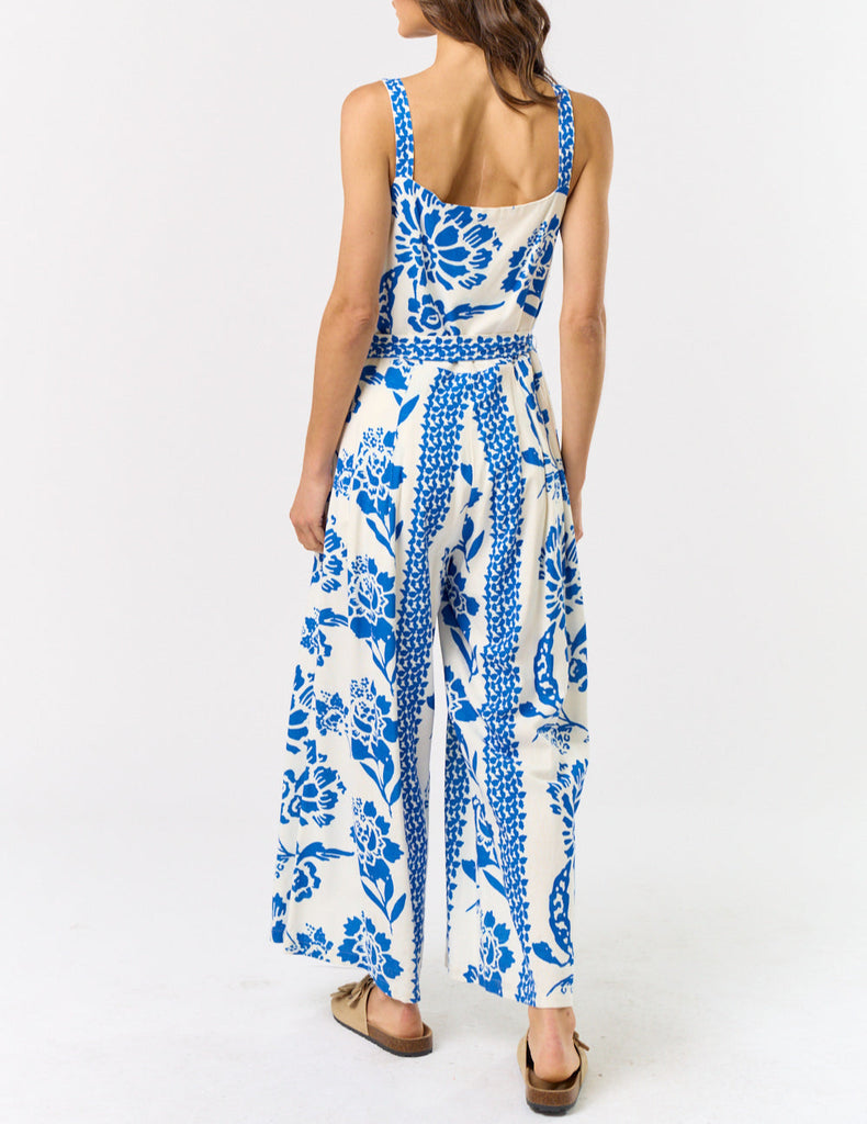 Sea of Petals Sleeveless Romper with Belt