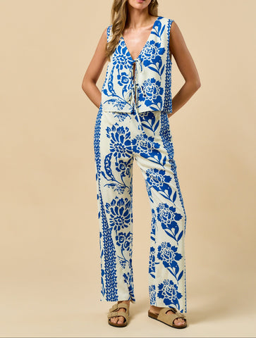 Coastal Stride Vest and Wrap Midi Skirt Two-Piece Set