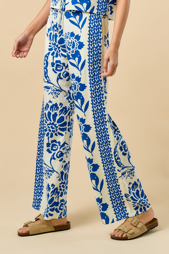 Floral Tides Tie Top and Pant Set