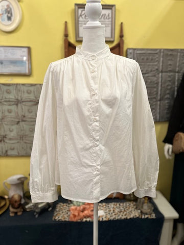 Serenity Long Sleeve Cotton Print Blouse Button Up Version