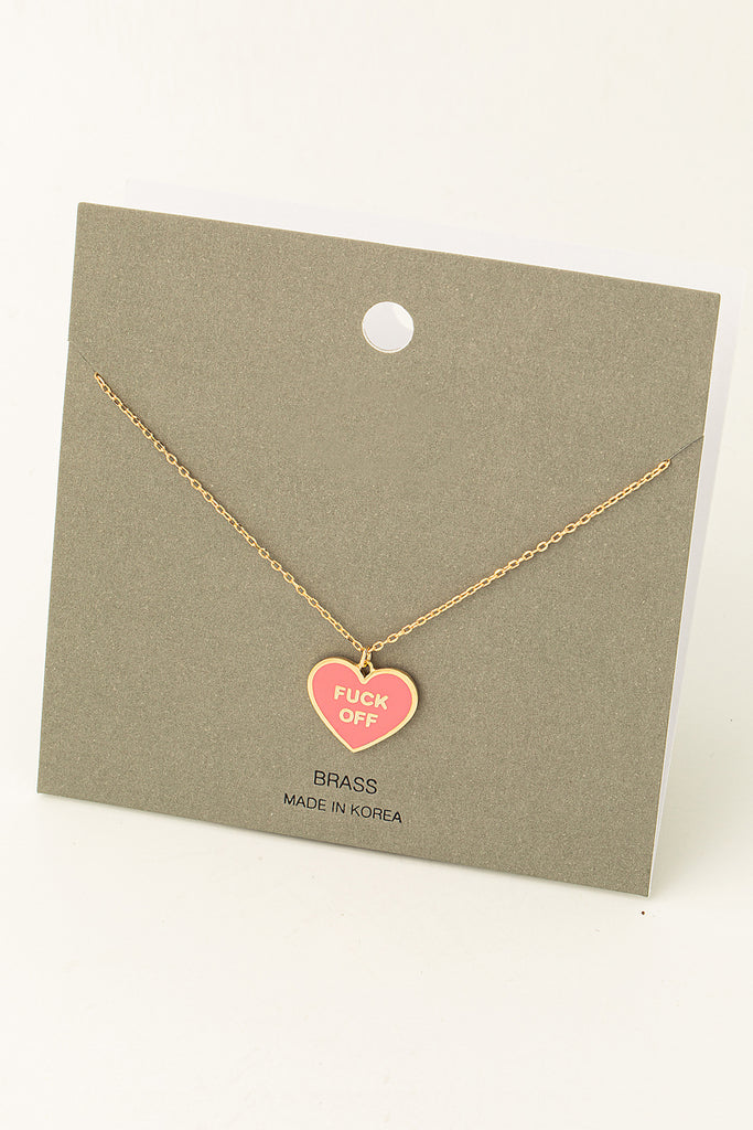 Fuck Off Heart Necklace (Assorted)