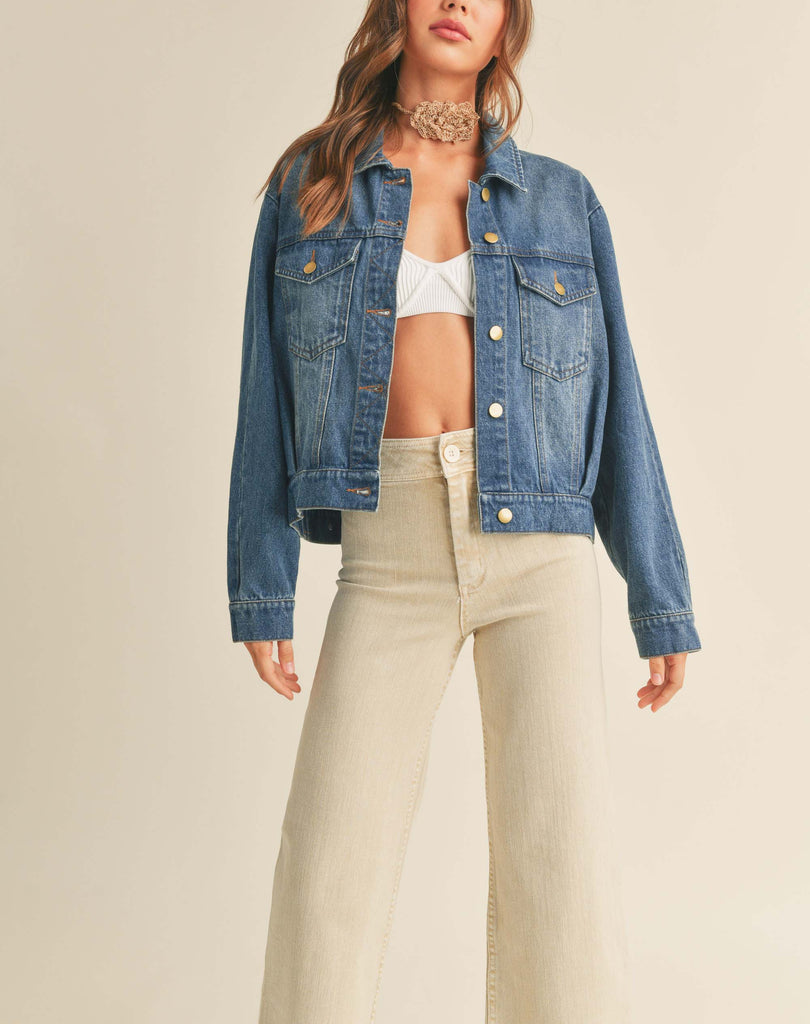 Dusty Road Pleated Denim Jacket