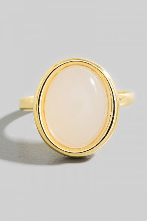Oval Bead Adjustable Ring in Gold