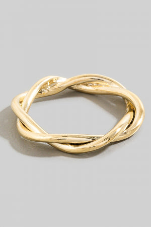 Thick Twisted Gold Ring (6.5)