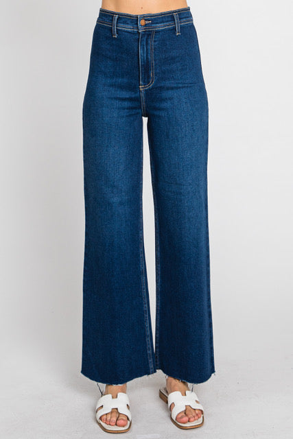 Ultra Wide Leg No Front Pocket Dark Wash LTJ