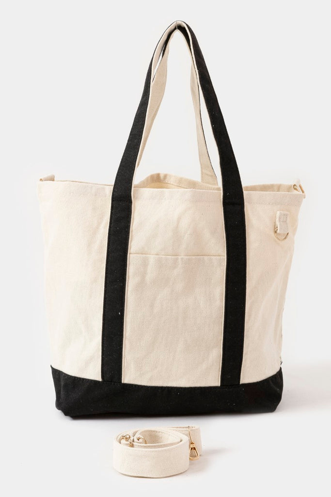 Canvas Contrast Tote Bag