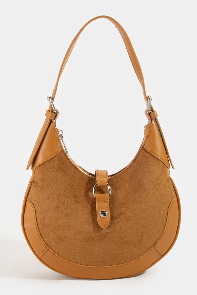 Suede & Leather Hobo Bag