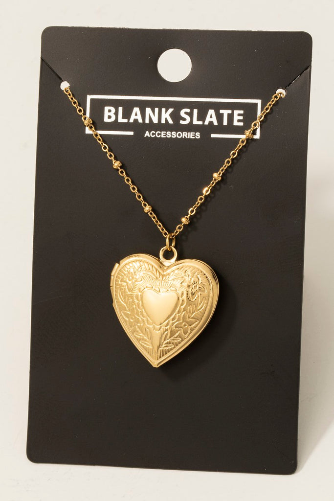 Detailed Lockets with Beaded Necklace in Gold (Assorted)