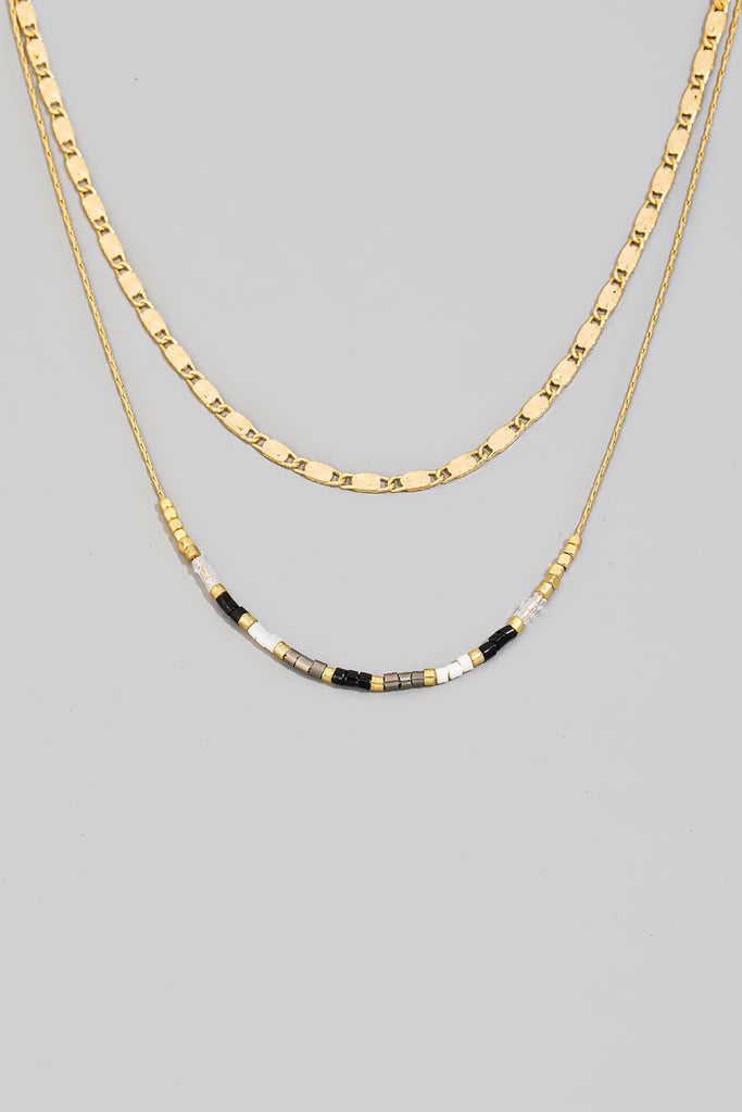 Seed Bead Dainty Double Layered Necklace (Assorted)