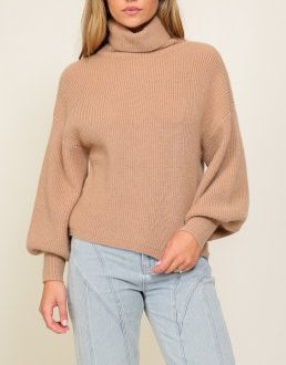 Lotus Dreams Turtle Neck Sweater in Blush