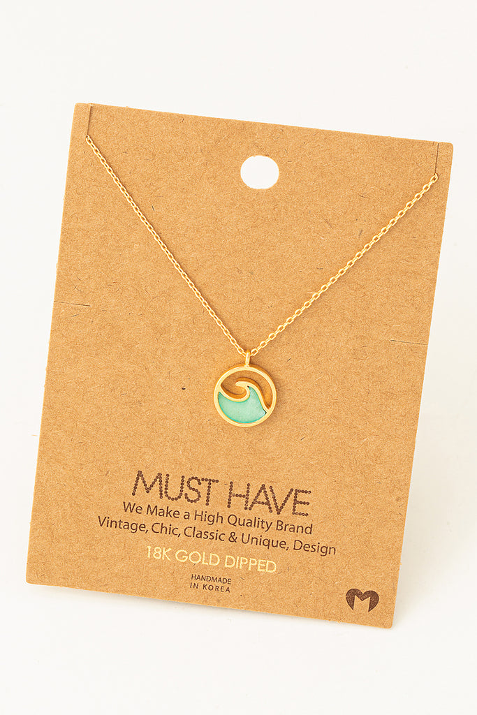 Blue Wave 18K Gold Dipped Necklace