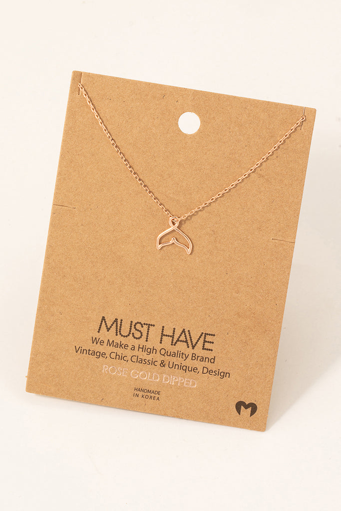 Hollow Whale Tale Pendant Necklace (Assorted)