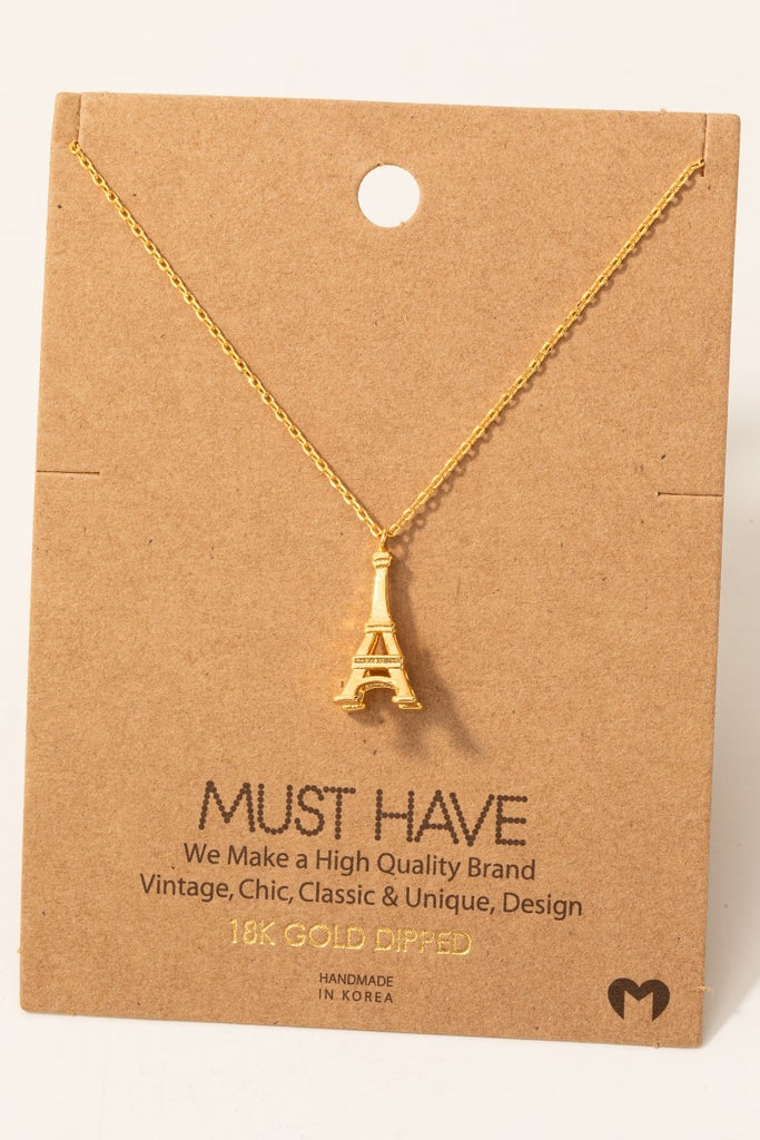 Eiffel Tower 18K Gold Dipped Necklace
