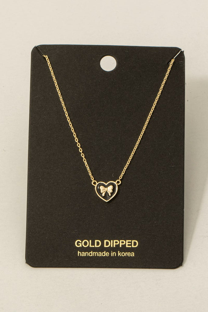 Heart and Bow Necklace