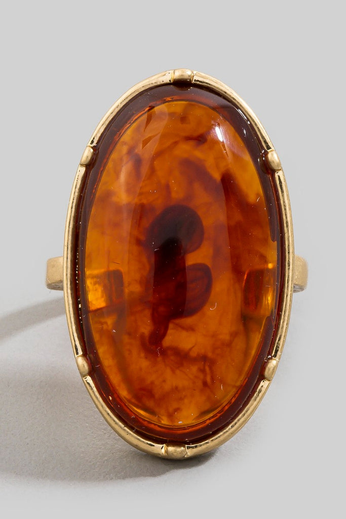 Honey Drop Resin Stone Ring