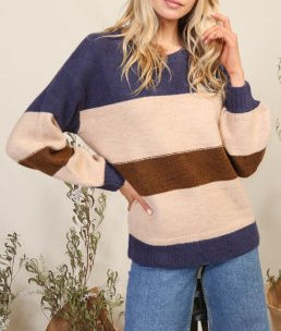 Nautical Mocha Colorblock Sweater