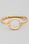 Hammered Spring Hinge Clasp Bangle in Gold (Assorted)