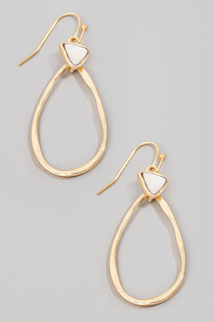 Teardrop & Triangle Abalone Earrings (Silver/Gold)