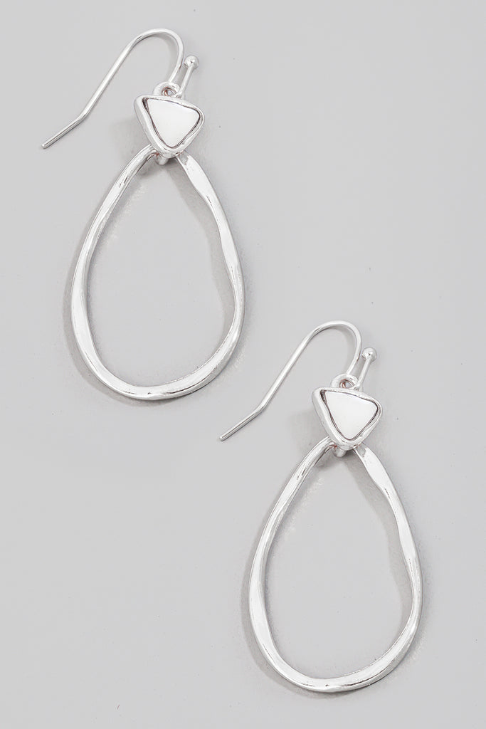 Teardrop & Triangle Abalone Earrings (Silver/Gold)