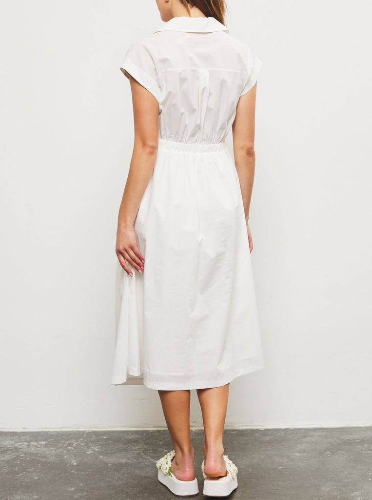 Roman Holiday Front Tie Wrap Dress in White