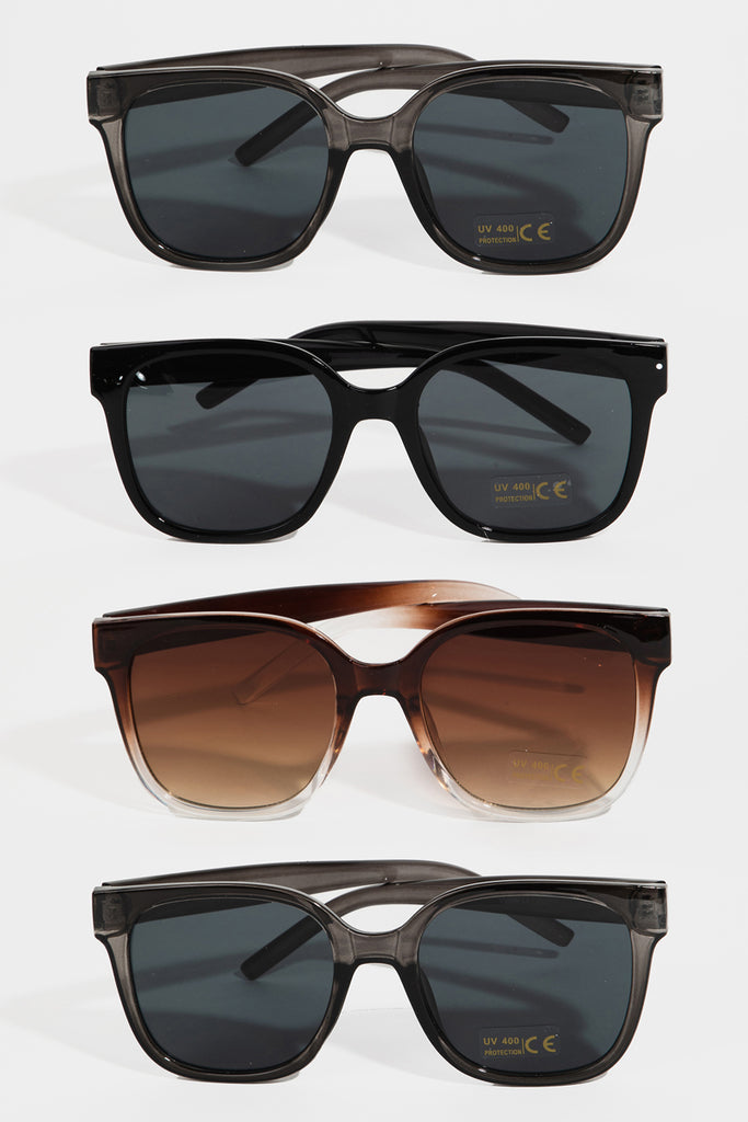 Nostalgic Thick Square Round Sunglasses (Assorted)