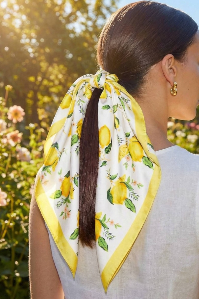 Lemon Blossom Silk Scarf