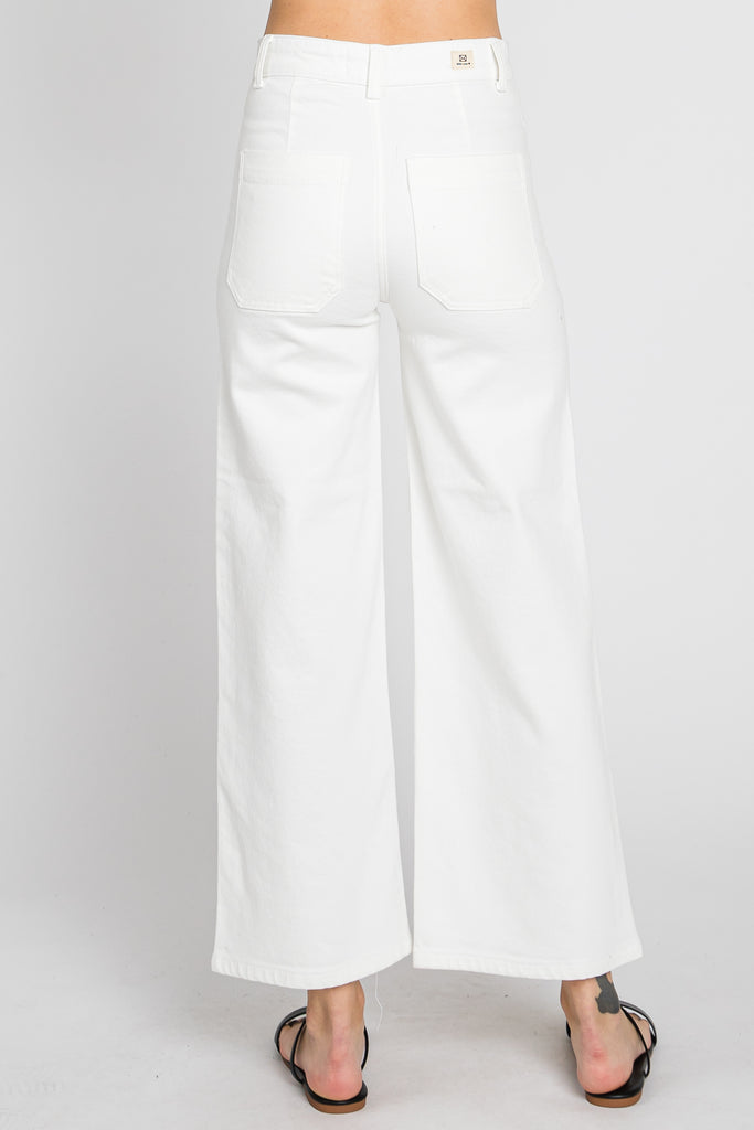 Selena High Waisted Wide Leg Jeans in White