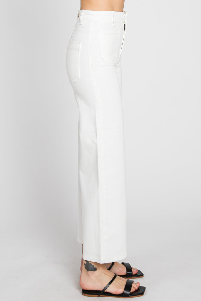 Selena High Waisted Wide Leg Jeans in White