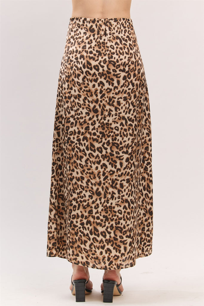 Animal Instincts Chiffon Side Zipper Maxi Skirt