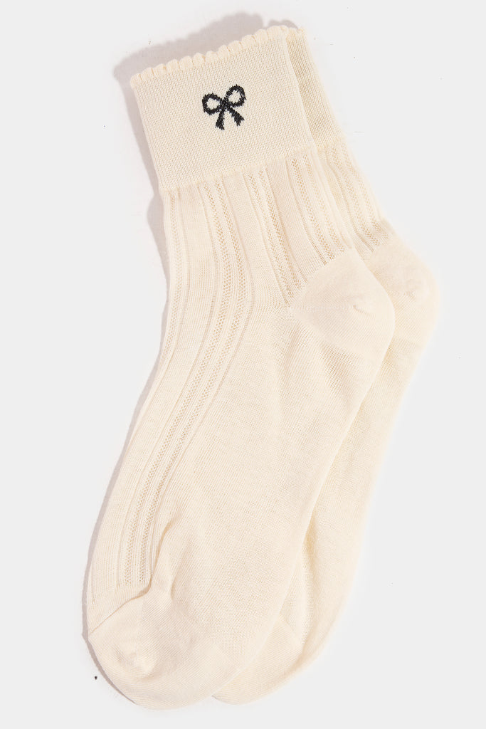 Pointelle Bow Socks
