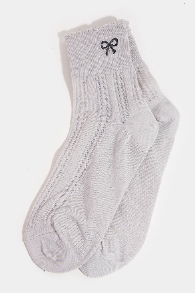 Pointelle Bow Socks
