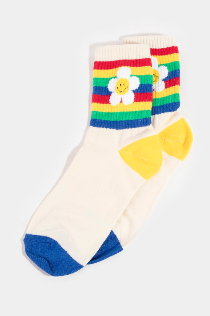 Rainbow Flower Socks