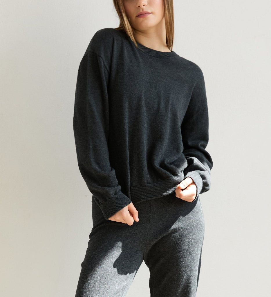 Lazy Day Knit Long Sleeve Crewneck Sweater (Assorted Colors)