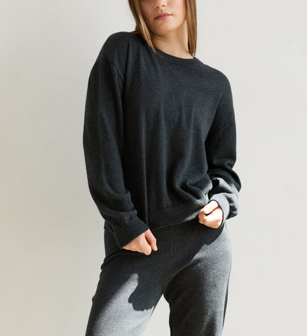 Gracie Round Neck Textured Knit Tank Top in Oat