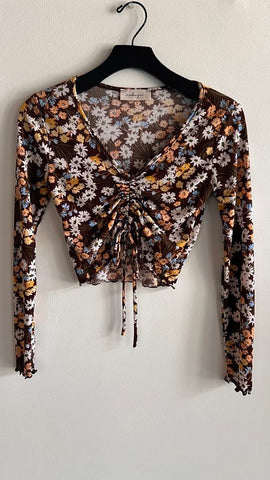 Serenity Long Sleeve Cotton Print Blouse Button Up Version